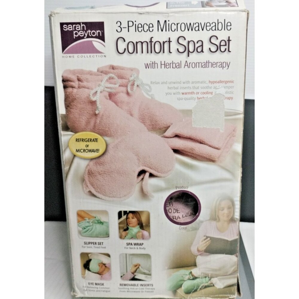 SARAH PEYTON 3 PIECE PINK  MICROWAVEABLE COMFORT SPA HERBAL AROMATHERAPY NEW